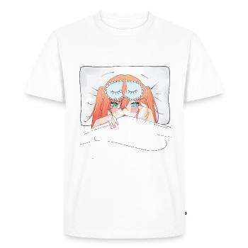 Chemise de nuit Anime Otaku Weeb Kawaii - T-shirt Premium bio Homme - blanc - Devant - Nico (187cm)