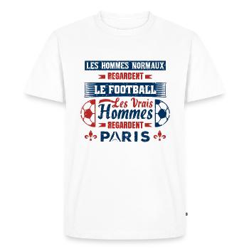 les vrais hommes regardent paris fans club de foot - T-shirt Premium bio Homme - blanc - Devant - Nico (187cm)