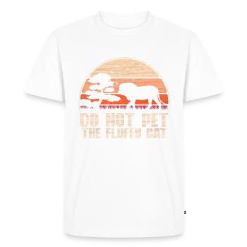Cat Lion - Ne caressez pas le chat moelleux - T-shirt Premium bio Homme - blanc - Devant - Nico (187cm)