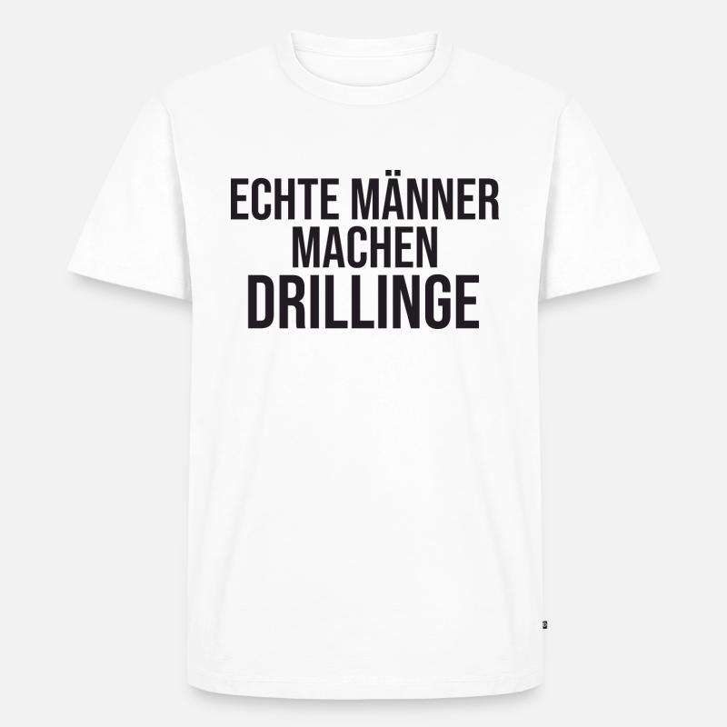 Echte Männer Machen Drillinge - Männer Premium Bio T-Shirt - Weiß