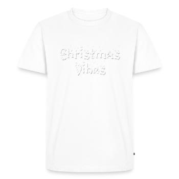 Christmas vibes - Christmas atmosphere - Snow & text - Men's Premium Organic T-Shirt - white - Front - Nico (187cm)