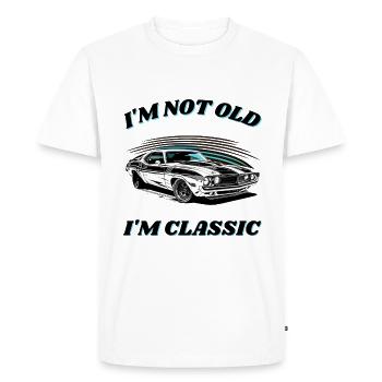 I'M NOT OLD I'M CLASSIC Muscle-Car Design - Men's Premium Organic T-Shirt - white - Front - Nico (187cm)