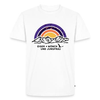 Eiger Mönch and Jungfrau Mountains Swiss Alps - Men's Premium Organic T-Shirt - white - Front - Nico (187cm)