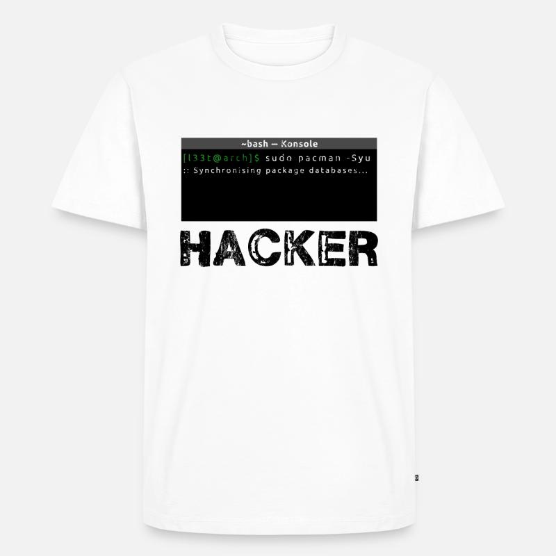 Hacker Linux - Männer Premium Bio T-Shirt - Weiß