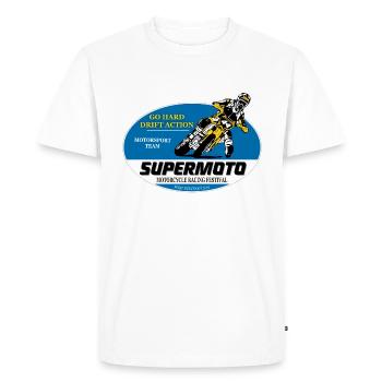 Supermoto - Supermotard - T-shirt Premium bio Homme - blanc - Devant - Nico (187cm)