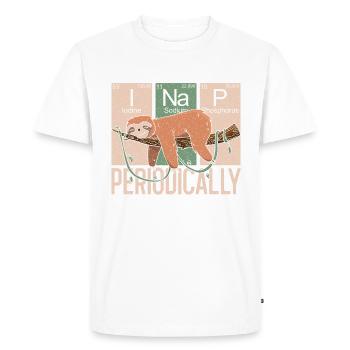 Lustiges Faultier Chemie - I nap periodically - Männer Premium Bio T-Shirt - Weiß - Vorne - Nico (187cm)