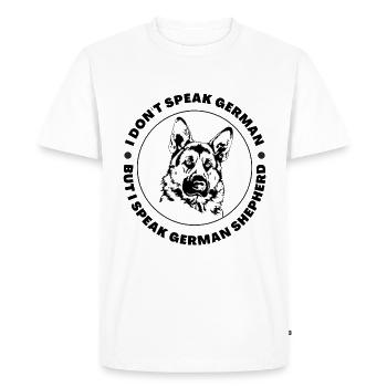 I don't speak german but i speak german shepherd - Men's Premium Organic T-Shirt - white - Front - Nico (187cm)