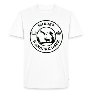 Harzer Wanderkaiser Siegel Krone Geschenkidee Tour - Männer Premium Bio T-Shirt - Weiß - Vorne - Nico (187cm)