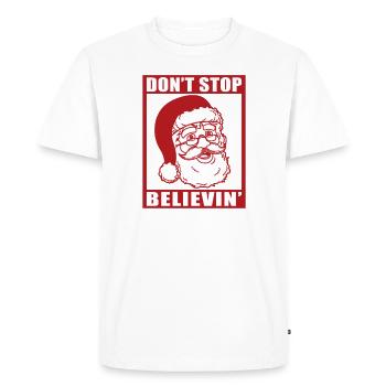 Christmas Don't Stop Believin' Santa Claus Face - Men's Premium Organic T-Shirt - white - Front - Nico (187cm)