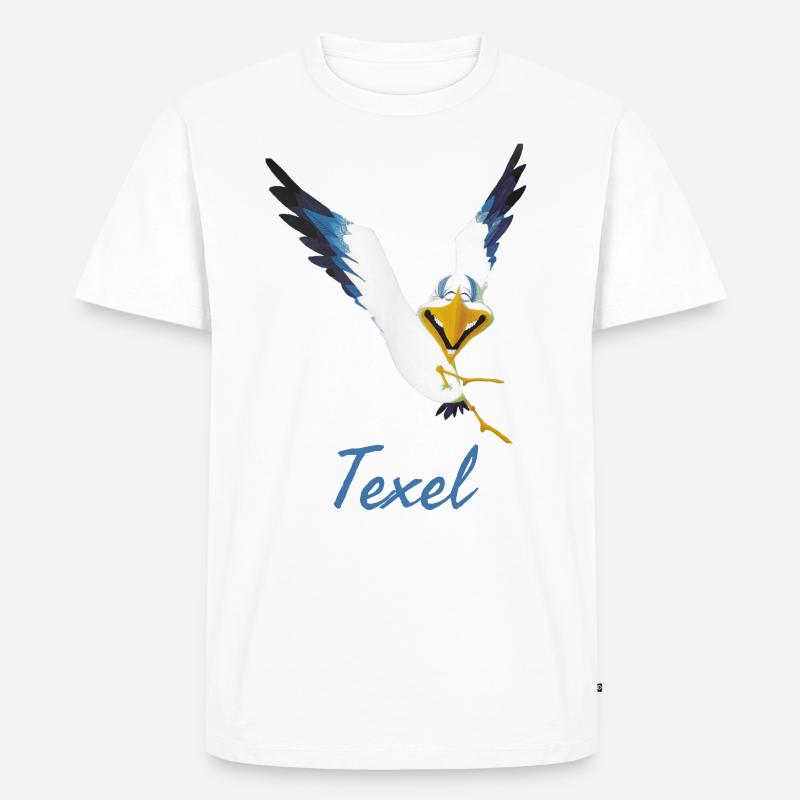 Lachmöwe Texel - Männer Premium Bio T-Shirt - Weiß