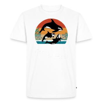 Orca Turque à épée - Be kind to our ocean - T-shirt Premium bio Homme - blanc - Devant - Nico (187cm)