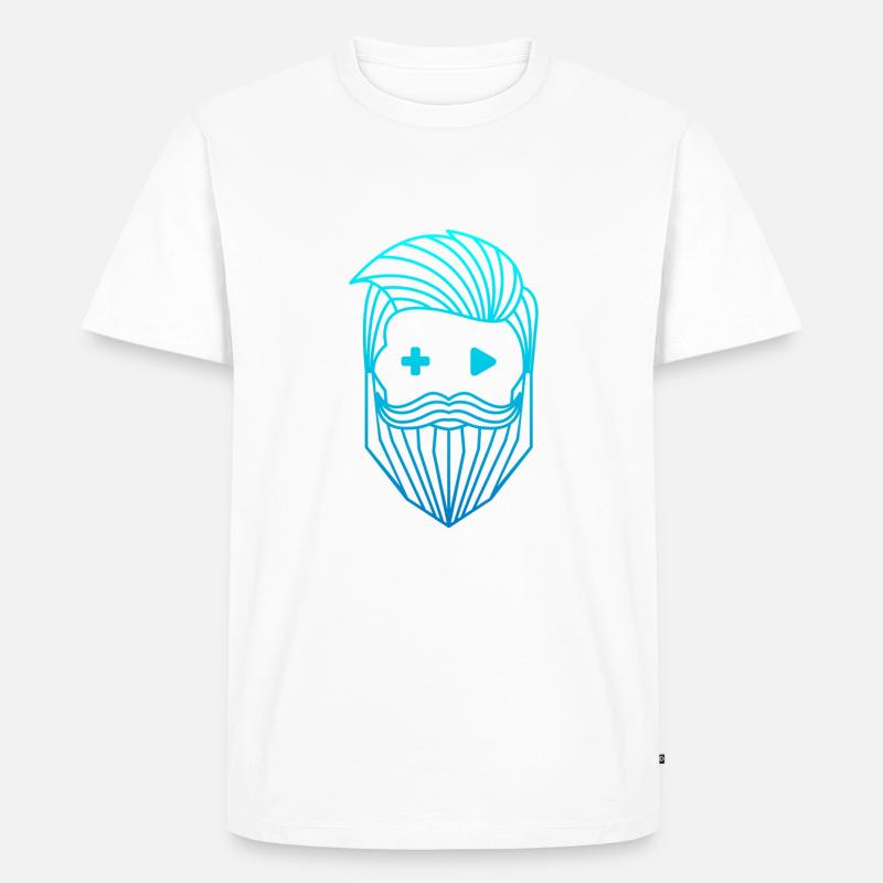 RobyTec Logo B1 Icon - Männer Premium Bio T-Shirt - Weiß