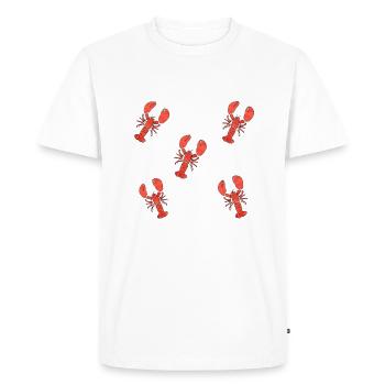 Lobster pattern - Men's Premium Organic T-Shirt - white - Front - Nico (187cm)