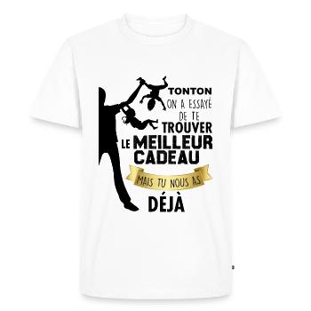 Tonton Meilleur cadeau Humour Homme Tonton - T-shirt Premium bio Homme - blanc - Devant - Nico (187cm)