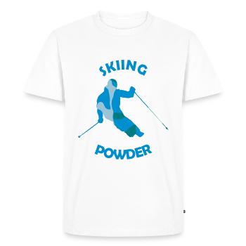 POUDRE SKI / Hauteur de neige - T-shirt Premium bio Homme - blanc - Devant - Nico (187cm)