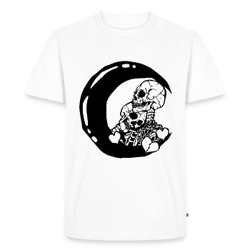 Squelettes amoureux lune noir - T-shirt Premium bio Homme - blanc - Devant - Nico (187cm)