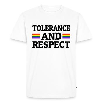 Tolérance et respect des droits des homosexuels LGBTQ Rainbow - T-shirt Premium bio Homme - blanc - Devant - Nico (187cm)