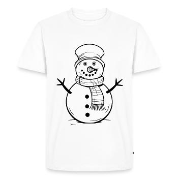 Bande dessinée d’hiver de bonhomme de neige - T-shirt Premium bio Homme - blanc - Devant - Nico (187cm)