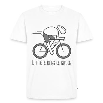 velo vélo vélos velos cycliste tete dans le guidon - T-shirt Premium bio Homme - blanc - Devant - Nico (187cm)