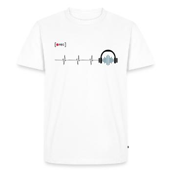 Cardio beat blue - T-shirt Premium bio Homme - blanc - Devant - Nico (187cm)