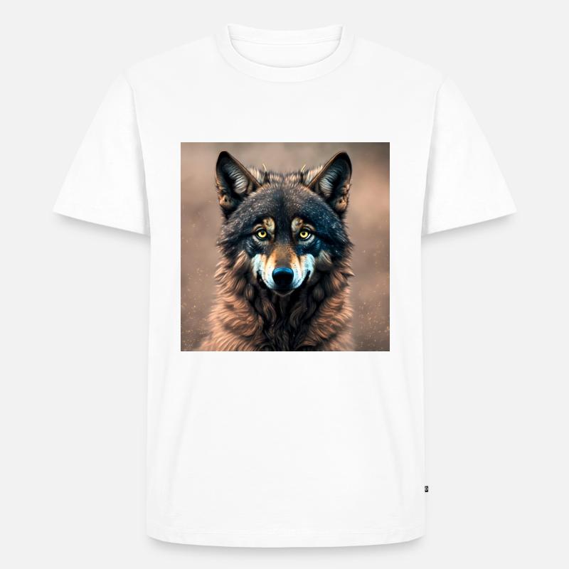 wolf - Männer Premium Bio T-Shirt - Weiß