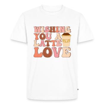 Je vous souhaite un amour au lait - T-shirt Premium bio Homme - blanc - Devant - Nico (187cm)