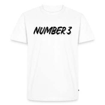 Number 3 - three - third - third - 3 - number 3 - Men's Premium Organic T-Shirt - white - Front - Nico (187cm)