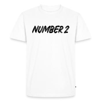 Numéro 2 - deux - deuxième - deuxième - 2 - numéro 2 - T-shirt Premium bio Homme - blanc - Devant - Nico (187cm)