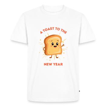 Un toast à la nouvelle année - T-shirt Premium bio Homme - blanc - Devant - Nico (187cm)