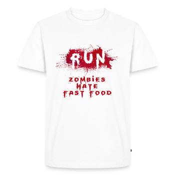 Zombies hate fast food ZOMBIE - Men's Premium Organic T-Shirt - white - Front - Nico (187cm)