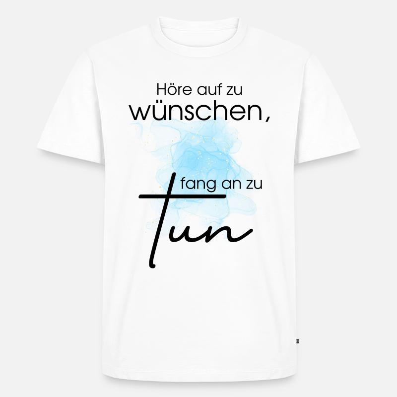 POSITIVE EINSTELLUNG MINDSET Motivation - Männer Premium Bio T-Shirt - Weiß