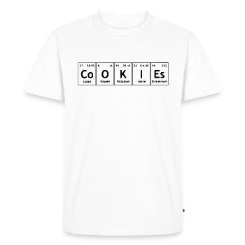 Cookies- Cookies Tableau périodique noir - T-shirt Premium bio Homme - blanc - Devant - Nico (187cm)