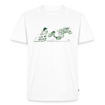 Thelwell - Pony running away - T-shirt Premium bio Homme - blanc - Devant - Nico (187cm)