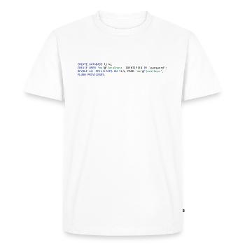SQL PSEUDO - DATABASE LIFE WITHOUT PERMISSIONS - T-shirt Premium bio Homme - blanc - Devant - Nico (187cm)