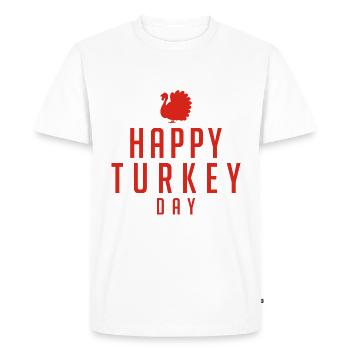 Happy Turkey Day - Men's Premium Organic T-Shirt - white - Front - Nico (187cm)