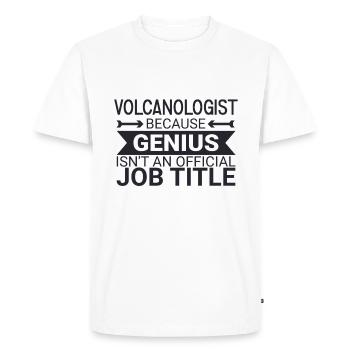 Volcanologist Genius Volcanology - Men's Premium Organic T-Shirt - white - Front - Nico (187cm)