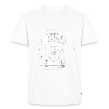 Zeichnung Sekundenpendeluhr Uhrmacher Uhrwerk - Männer Premium Bio T-Shirt - Weiß - Vorne - Nico (187cm)