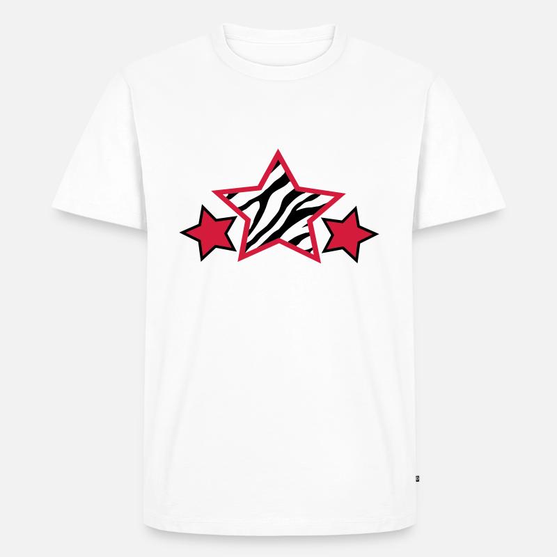 zebrastar - Männer Premium Bio T-Shirt - Weiß