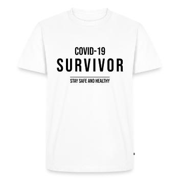 COVID-19 Survivor - Men's Premium Organic T-Shirt - white - Front - Nico (187cm)