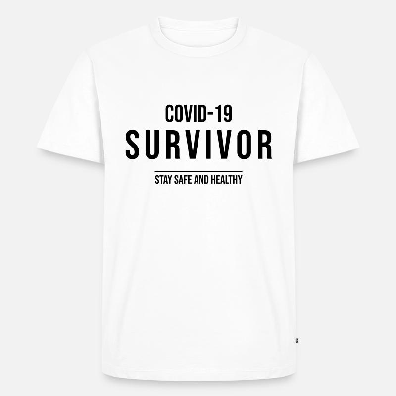 COVID-19 Survivor - Männer Premium Bio T-Shirt - Weiß