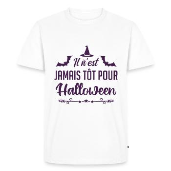 Il n’est jamais tôt pour Halloween - T-shirt Premium bio Homme - blanc - Devant - Nico (187cm)
