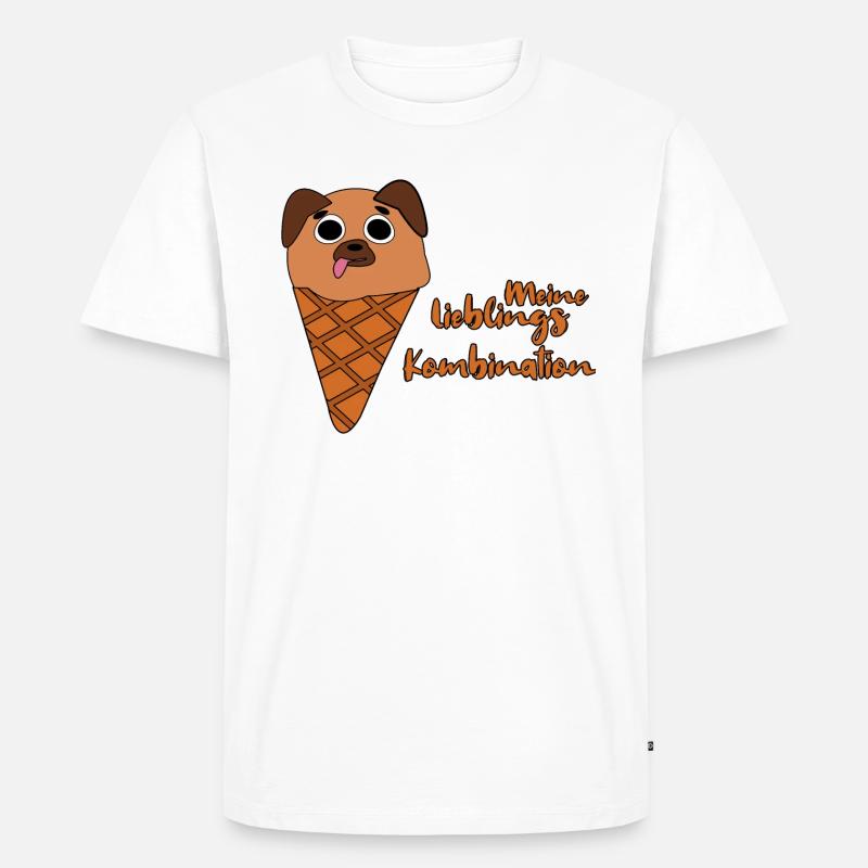 Hund im Eis - Männer Premium Bio T-Shirt - Weiß