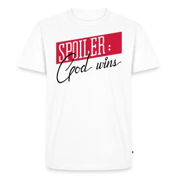 God wins - T-shirt Premium bio Homme - blanc - Devant - Nico (187cm)