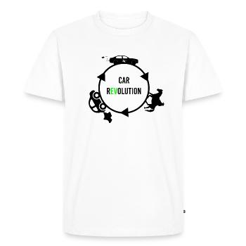 Voiture électrique à électromobilité Auto Revolution - T-shirt Premium bio Homme - blanc - Devant - Nico (187cm)