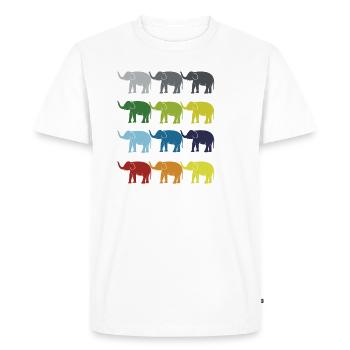 Néon Pop Art Retro Elephant Idée cadeau d’éléphant - T-shirt Premium bio Homme - blanc - Devant - Nico (187cm)