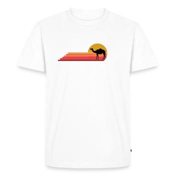 Kamel Domedar Rétro Vintage Style Idée cadeau - T-shirt Premium bio Homme - blanc - Devant - Nico (187cm)