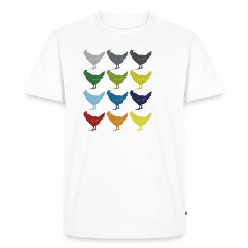 Neon Pop Art Retro Chicken Rooster Gift Idea - Men's Premium Organic T-Shirt - white - Front - Nico (187cm)