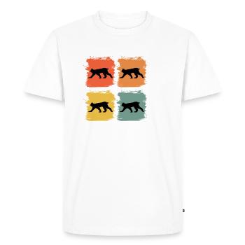 Lynx Animal Retro Pop Art Gift Idea - Men's Premium Organic T-Shirt - white - Front - Nico (187cm)