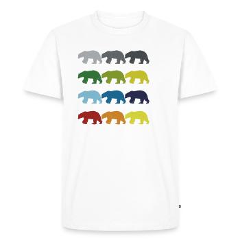 Neon Pop Art Retro Polar Bear Animal Gift Idea - Men's Premium Organic T-Shirt - white - Front - Nico (187cm)