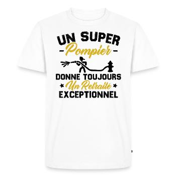 Super pompier donne toujours retraité exceptionnel - T-shirt Premium bio Homme - blanc - Devant - Nico (187cm)